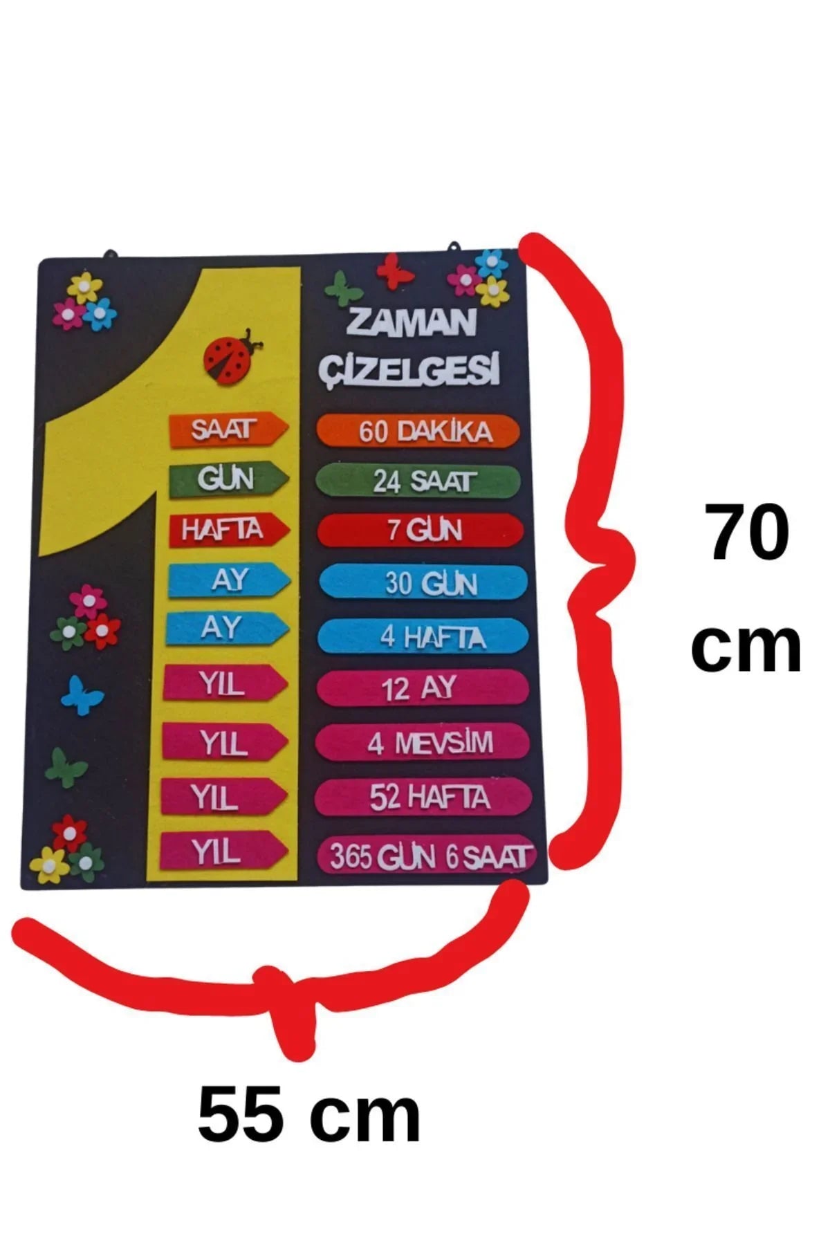 Zaman Çizelgesi Keçe Eğitim Metaryeli İlkokul Sınıf Meteryali 1.sınıf 2. sınıf
