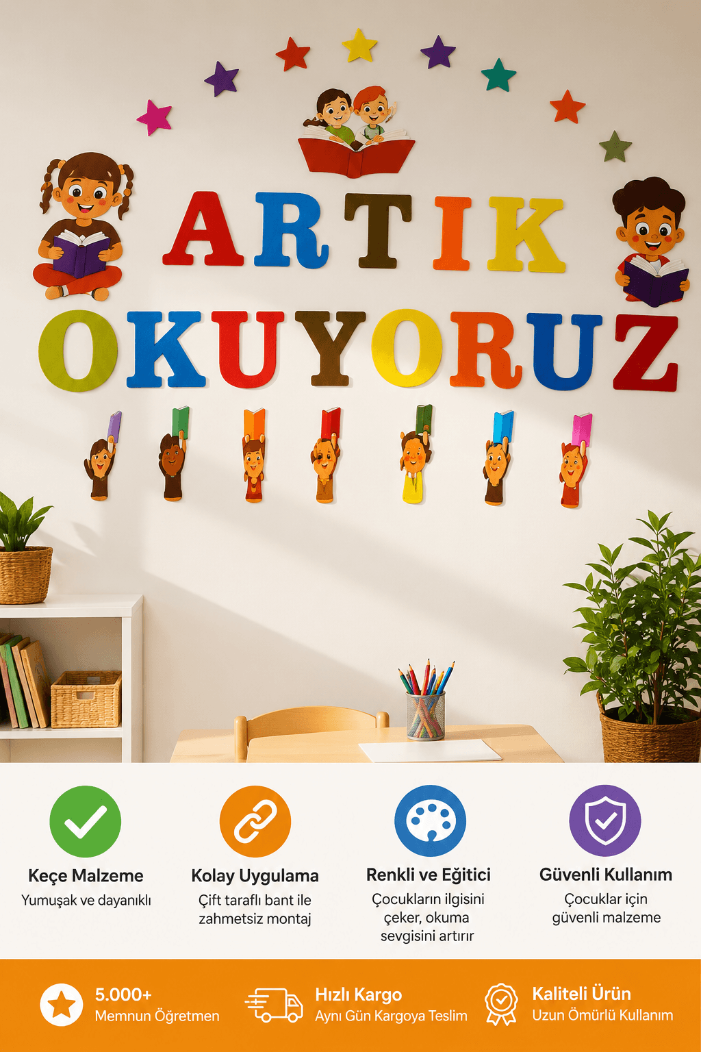 Artık Okuyorum Panosu Okuma Bayramı İçin Keçe