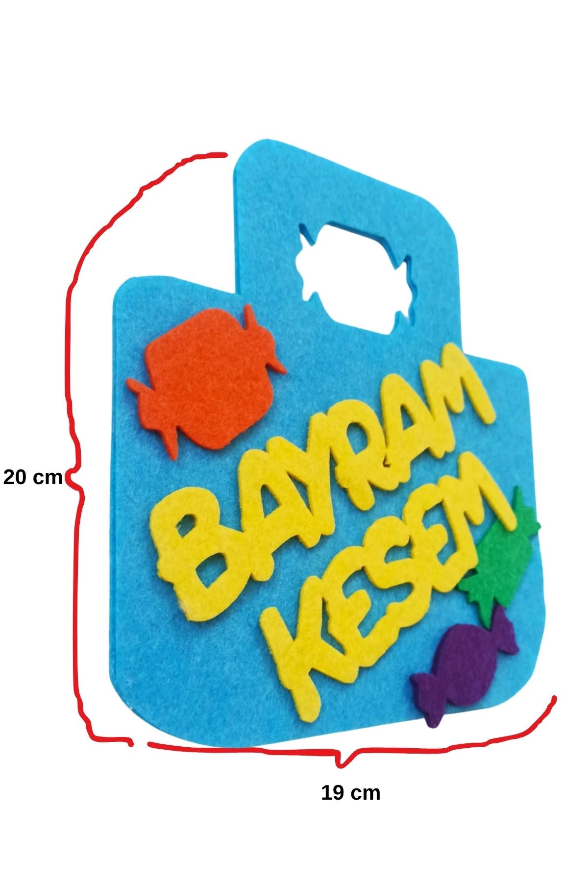 Bayram Kesesi Keçe Harçlık Kesesi Mavi