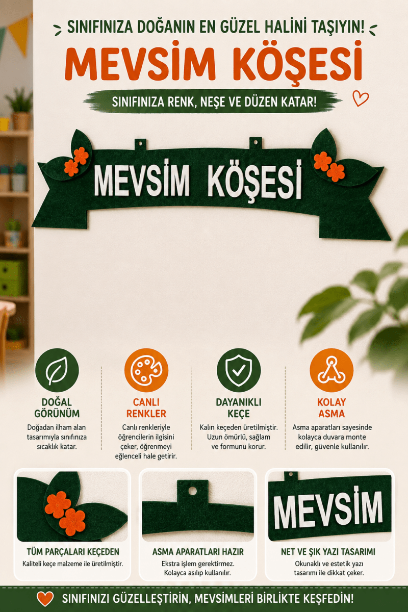 Mevsim Şeridi Mevsim Köşesi Yazısı Keçe - mevsim şeridi | Aydede Oyunevi