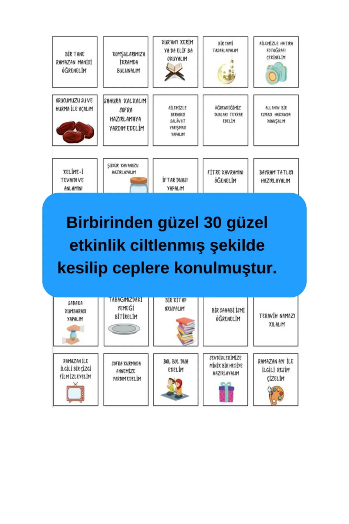 Çocuklar İçin Ramazan Takvimi – Keçeden, Etkinlik Kartlı