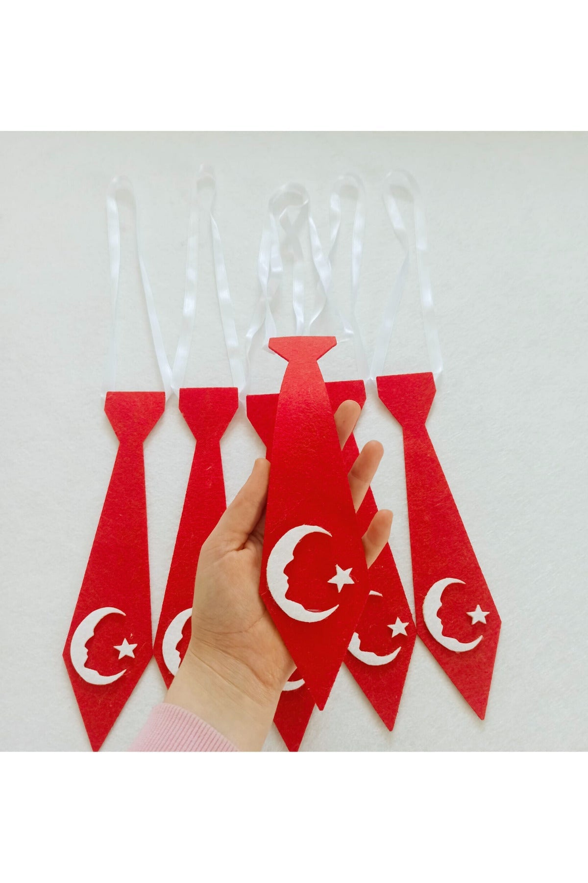 23 Nisan Gösteri Kostümü Okul Öncesi Erkek Keçe Kravat 6 Adet - 23 Nisan Hediyelik Okul Öncesi | Aydede Oyunevi