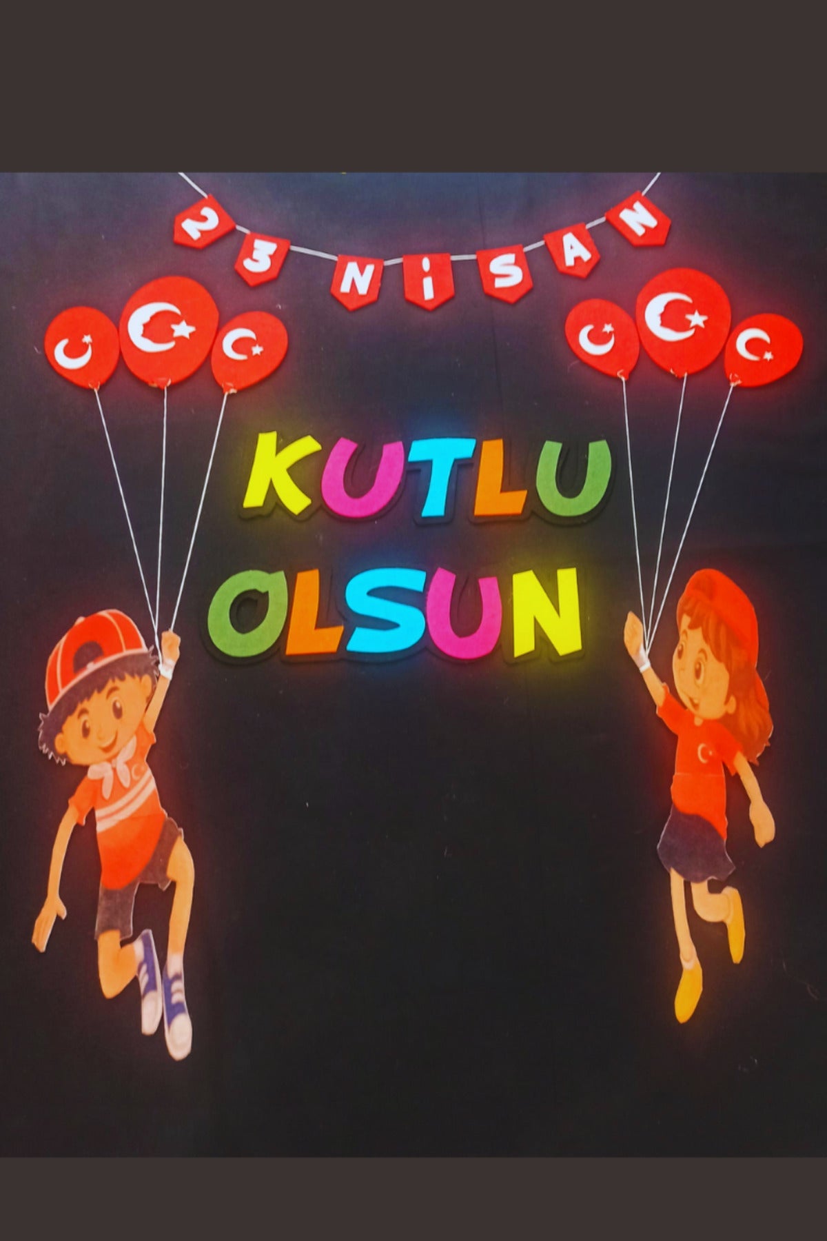 23 Nisan Okul Öncesi Keçe Pano – Hazır Anaokulu Sınıf Süsleme Panosu - 23 Nisan Keçe Pano | Aydede Oyunevi