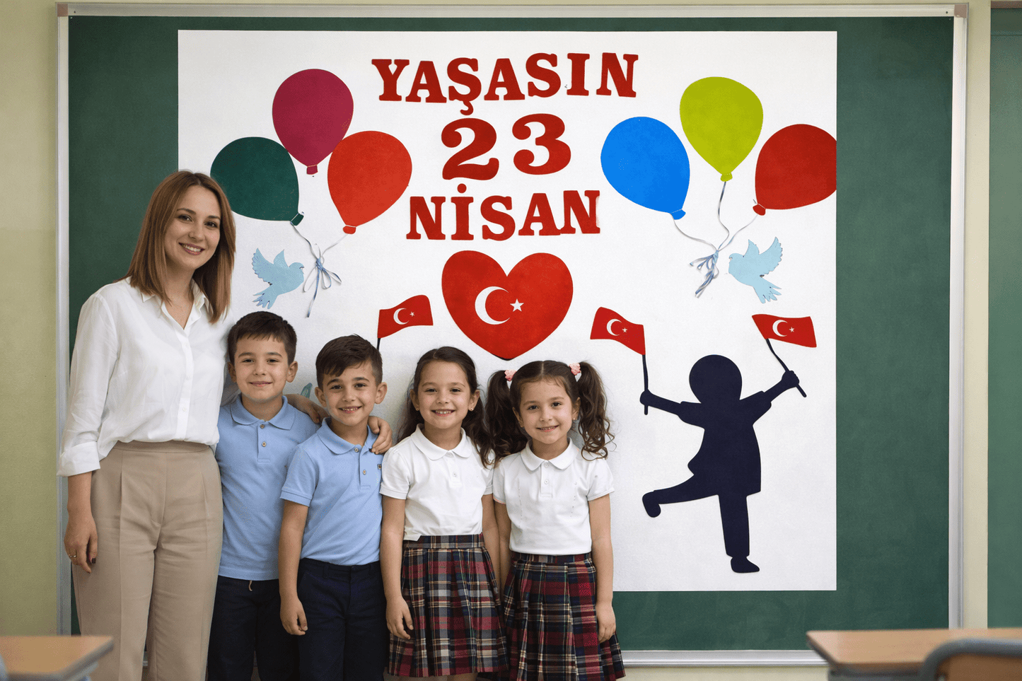 23 Nisan Pano Okul Öncesi Sınıf Süsleme Keçe - 23 Nisan Keçe Pano | Aydede Oyunevi