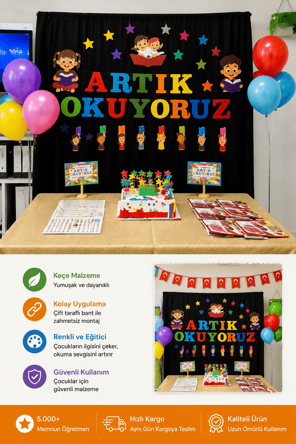 Artık Okuyorum Panosu Okuma Bayramı İçin Keçe