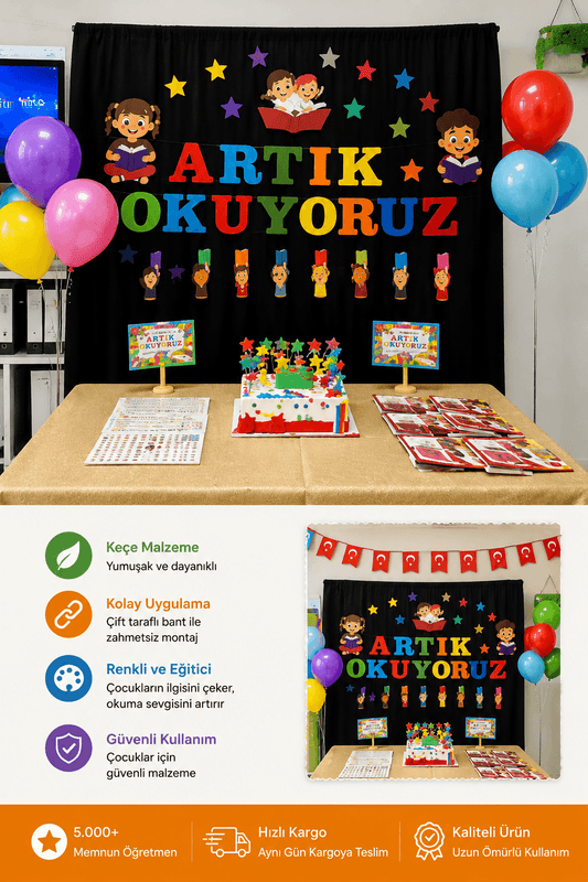 Artık Okuyorum Panosu Okuma Bayramı İçin Keçe