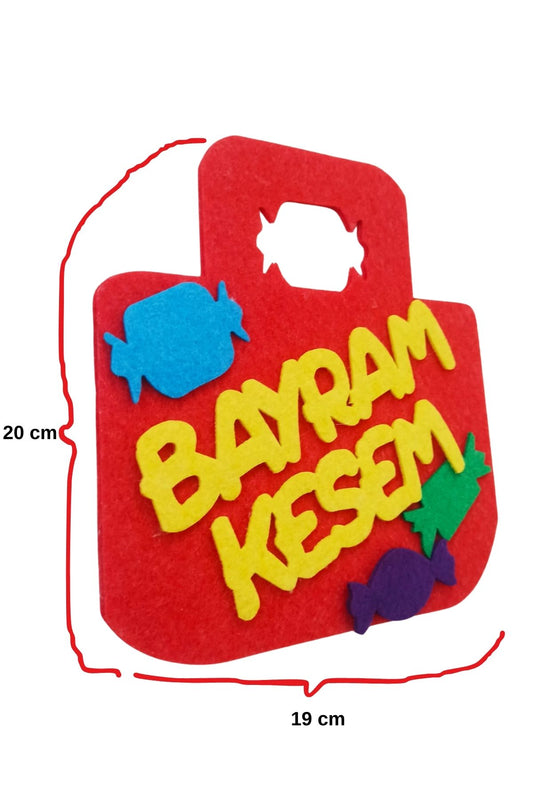 Bayram Kesesi Keçe Harçlık Kesesi Kırmızı