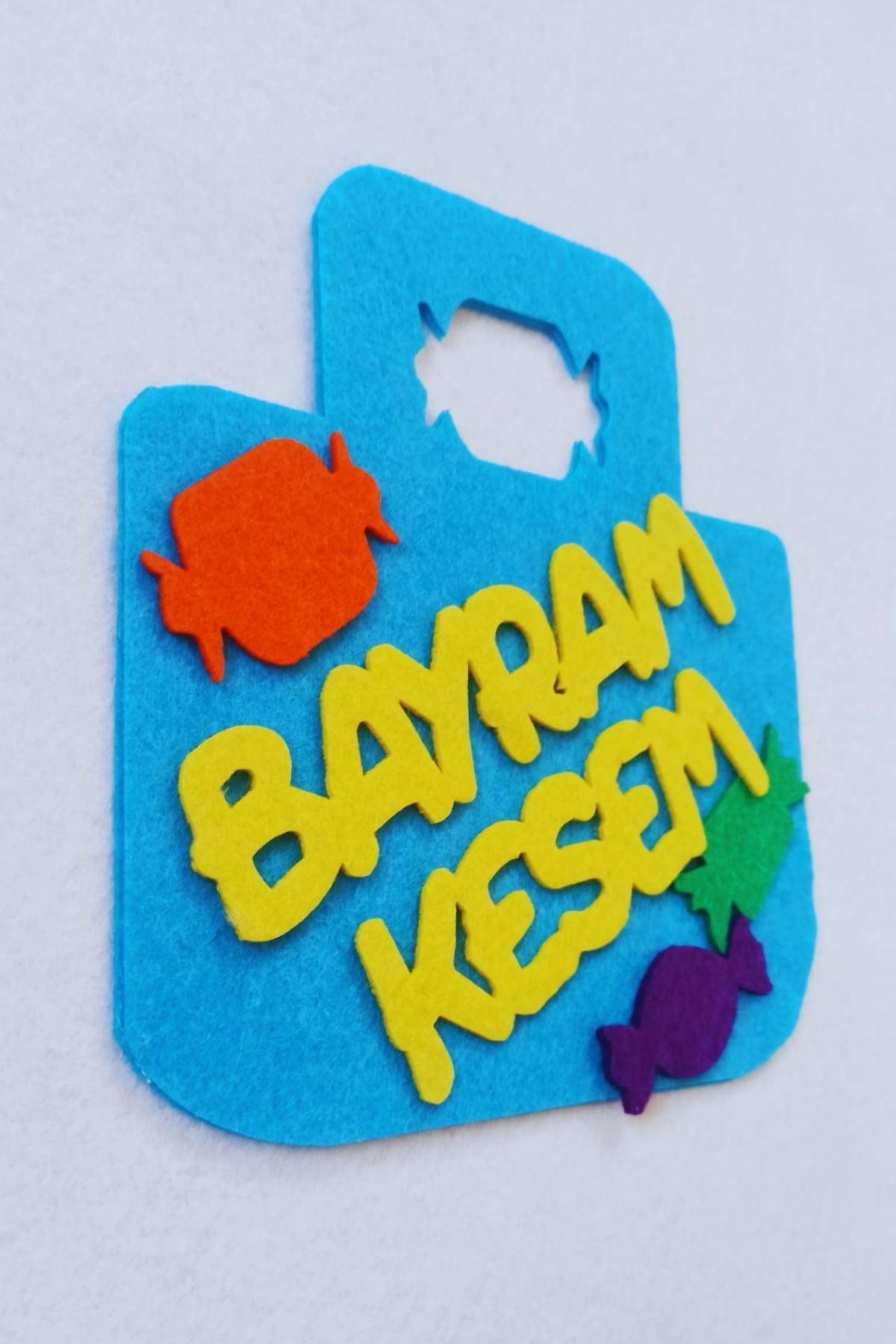 Bayram Kesesi Keçe Harçlık Kesesi Mavi