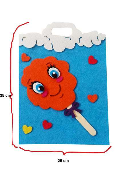Bayram Kesesi Keçe Harçlık Kesesi Pamuk Şekeri Mavi