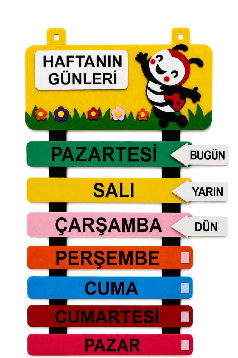 Haftanın Günleri Keçe Pano Sınıf Panosu İlkokul Okul Öncesi 1. 2. Sınıf - Sınıf Ödül Panosu | Aydede Oyunevi