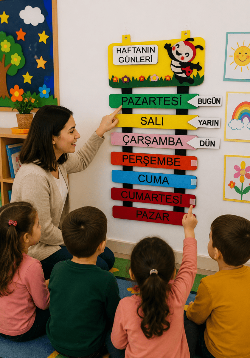 Haftanın Günleri Keçe Pano Sınıf Panosu İlkokul Okul Öncesi 1. 2. Sınıf - Sınıf Ödül Panosu | Aydede Oyunevi