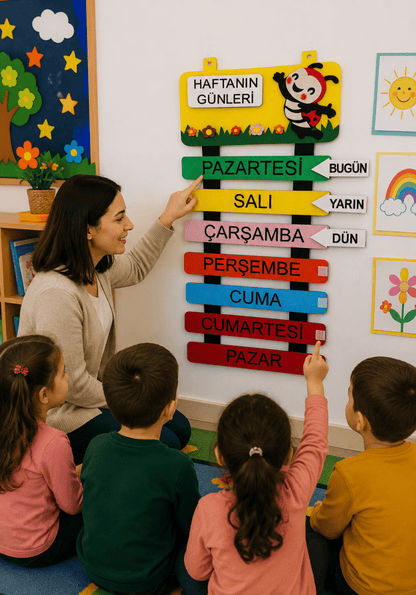 Haftanın Günleri Keçe Pano Sınıf Panosu İlkokul Okul Öncesi 1. 2. Sınıf - Sınıf Ödül Panosu | Aydede Oyunevi