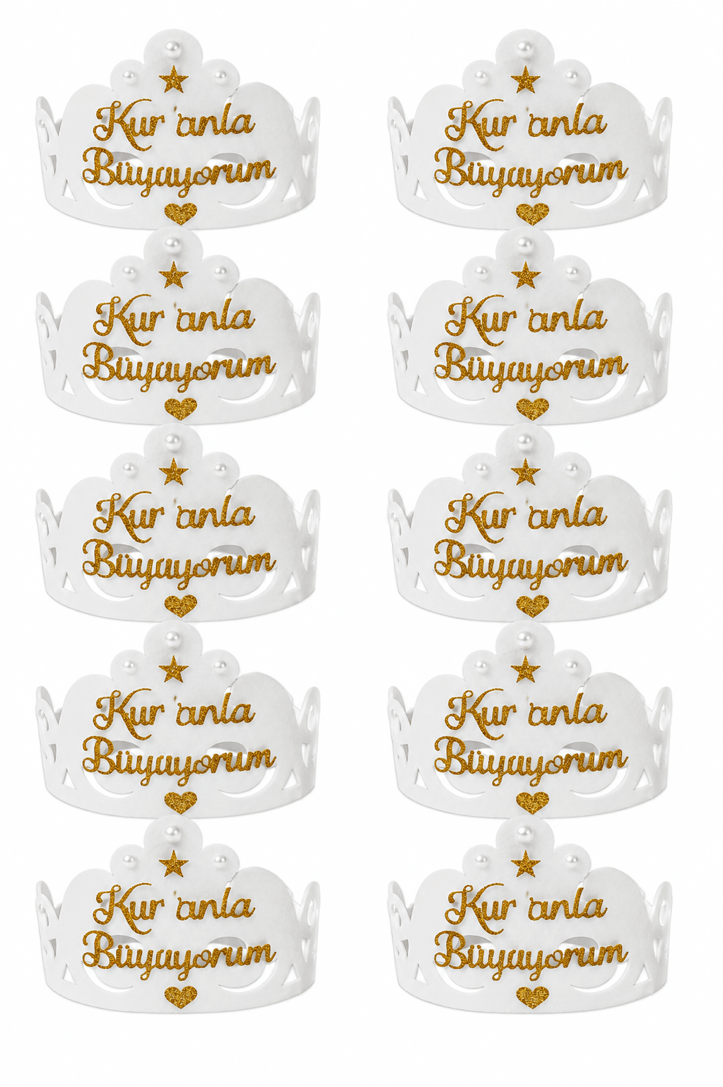 Kuran Tacı Keçe 10 Adet Kuran Okuyorum Kurana Geçme Tacı - kuran tacı | Aydede Oyunevi