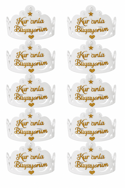 Kuran Tacı Keçe 10 Adet Kuran Okuyorum Kurana Geçme Tacı - kuran tacı | Aydede Oyunevi