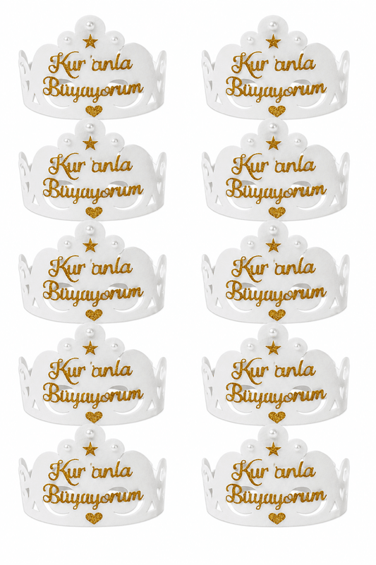 Kuran Tacı Keçe 10 Adet Kuran Okuyorum Kurana Geçme Tacı - kuran tacı | Aydede Oyunevi