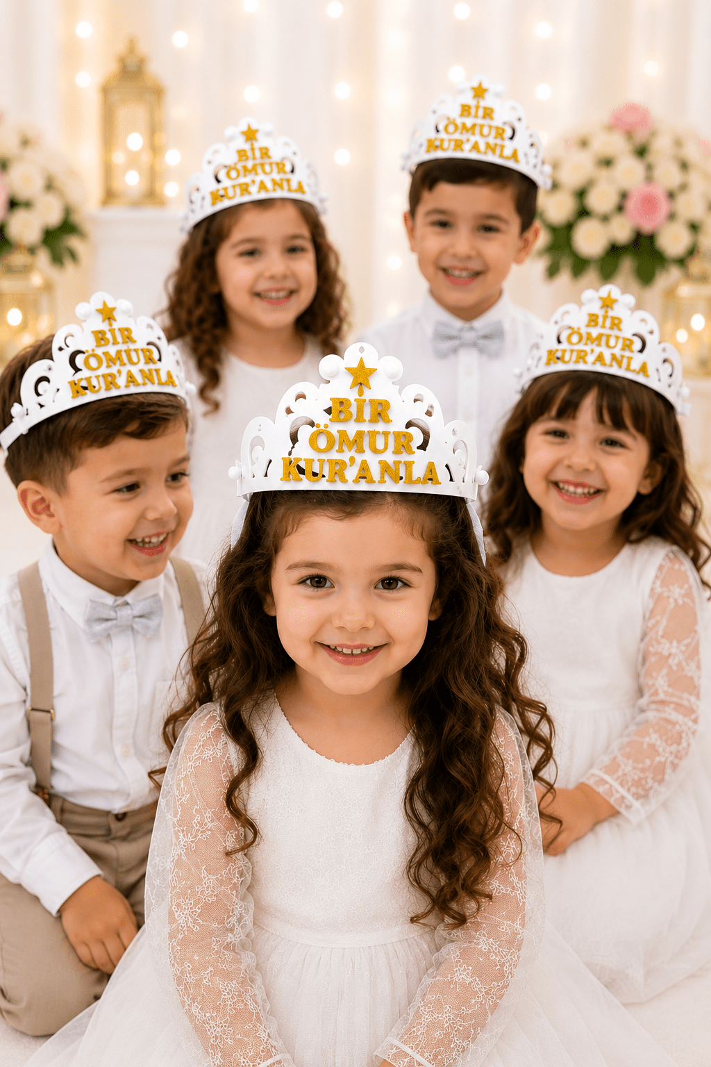 Kuran Tacı Keçe Bir Ömür Kuranla Kurana Geçme Tacı Beyaz - kuran tacı | Aydede Oyunevi