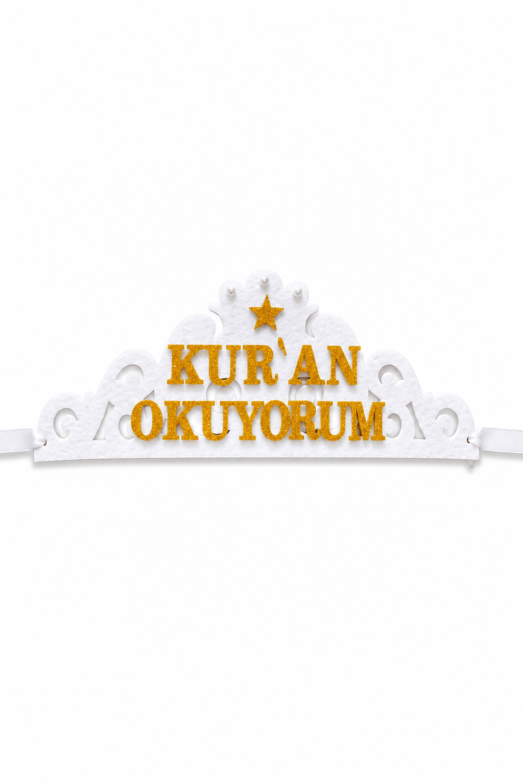 Kuran Tacı Keçe Kuran Okuyorum Kuran a Geçme Tacı Beyaz - kuran tacı | Aydede Oyunevi