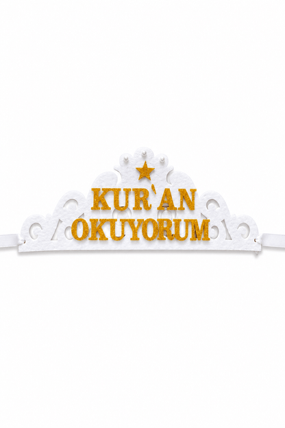 Kuran Tacı Keçe Kuran Okuyorum Kuran a Geçme Tacı Beyaz - kuran tacı | Aydede Oyunevi