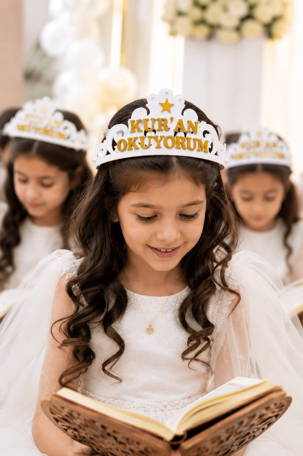 Kuran Tacı Keçe Kuran Okuyorum Kuran a Geçme Tacı Beyaz - kuran tacı | Aydede Oyunevi