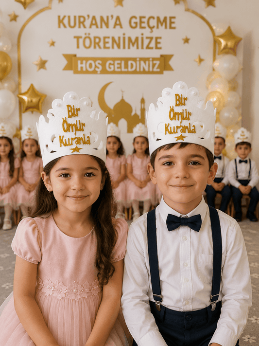 Kuran Tacı Keçe 10 Adet – Bir Ömür Kur’anla Kur’an’a Geçme Tacı Beyaz