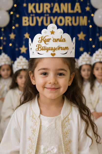 Kuran Tacı Keçe 10 Adet Kuran Okuyorum Kurana Geçme Tacı