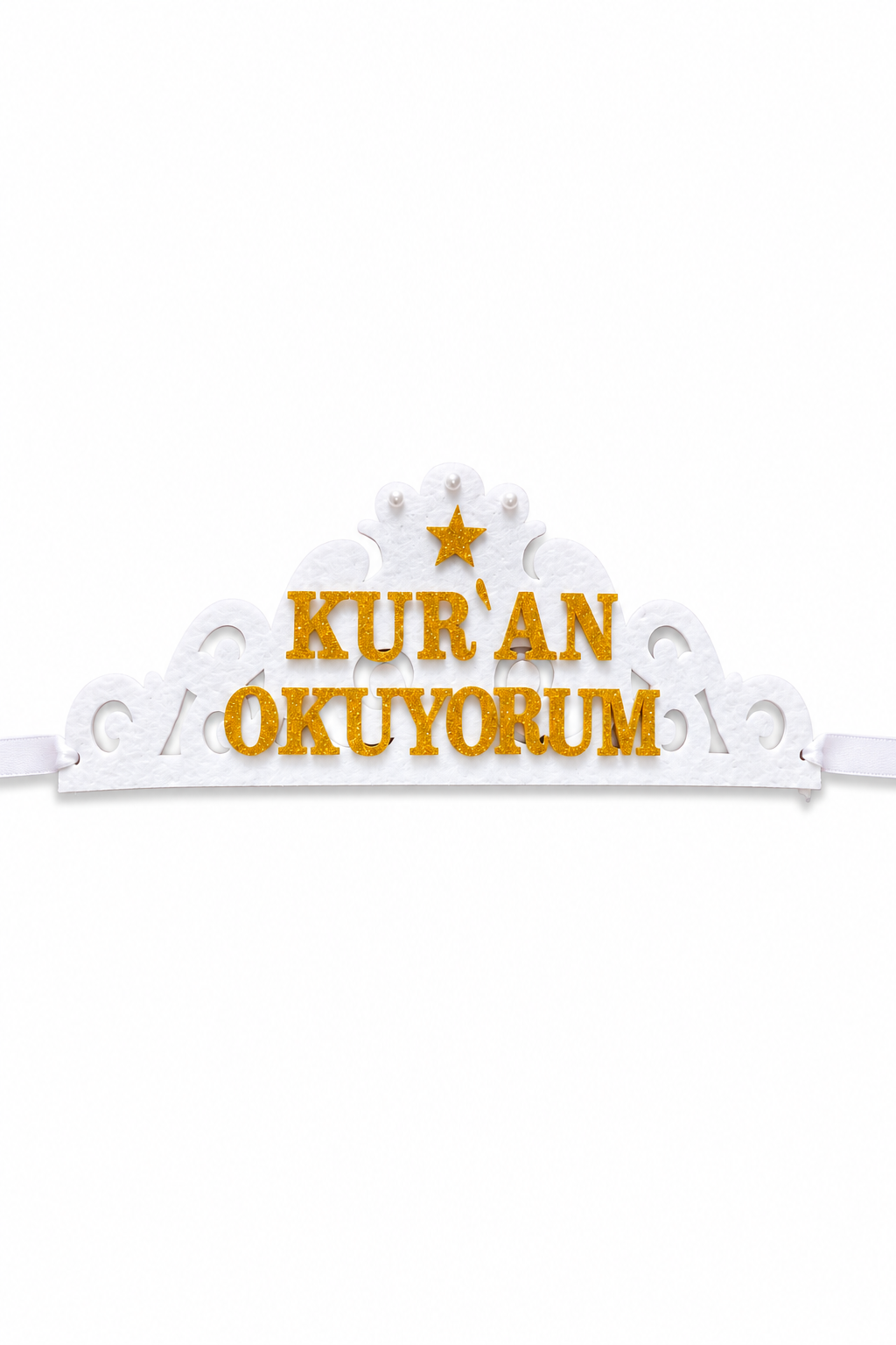 Kuran Tacı Keçe Kuran Okuyorum Kuran a Geçme Tacı Beyaz
