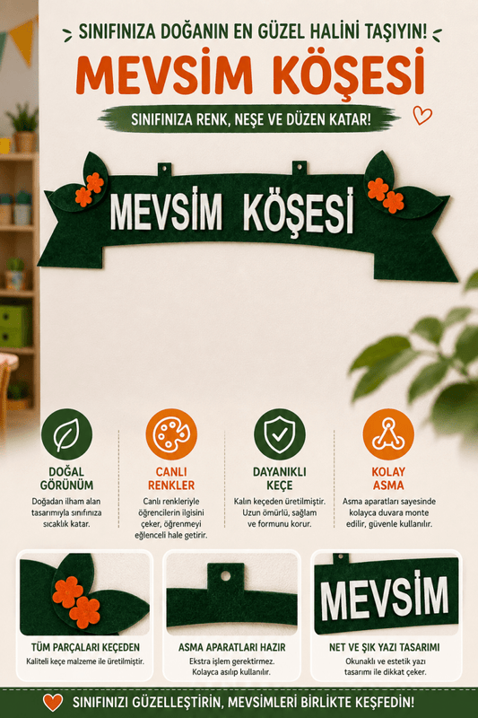 Mevsim Şeridi Mevsim Köşesi Yazısı Keçe - mevsim şeridi | Aydede Oyunevi