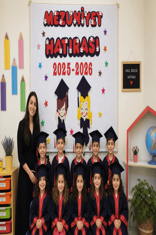 Okul Öncesi Mezuniyet Panosu Hazır Keçe 2025-2026 Hatırası