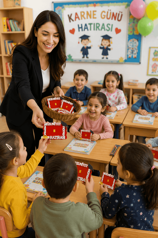 10 Adet Okul Öncesi Toplu Karne Hediyesi Keçe Mezuniyet Magneti