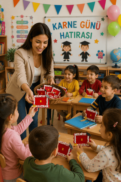 10 Adet Okul Öncesi Toplu Karne Hediyesi Keçe Mezuniyet Magneti