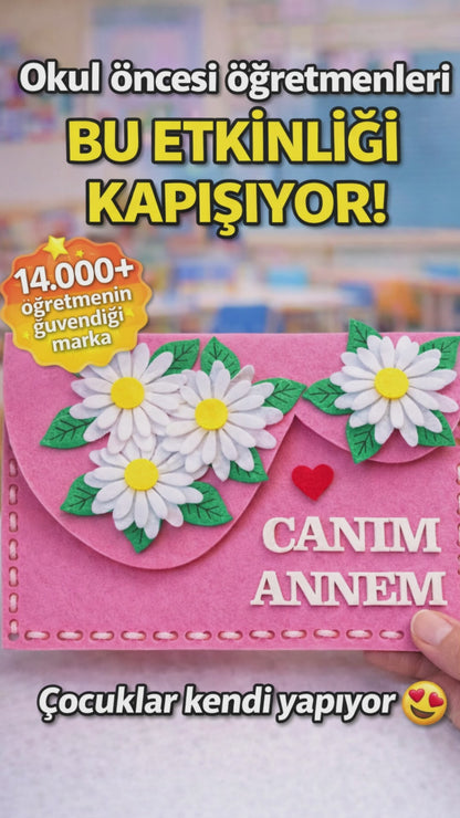 Anneler Günü Hediyesi Okul Öncesi Keçe Dikiş Etkinliği Cüzdan