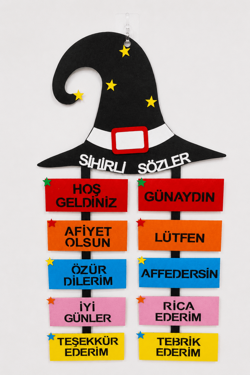 Sihirli Sözler Keçe Pano Sınıf Panosu İlkokul Okul Öncesi 1. 2. Sınıf - Sınıf Ödül Panosu | Aydede Oyunevi