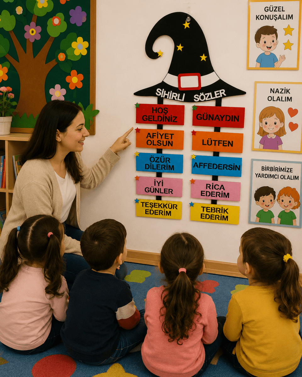 Sihirli Sözler Keçe Pano Sınıf Panosu İlkokul Okul Öncesi 1. 2. Sınıf - Sınıf Ödül Panosu | Aydede Oyunevi