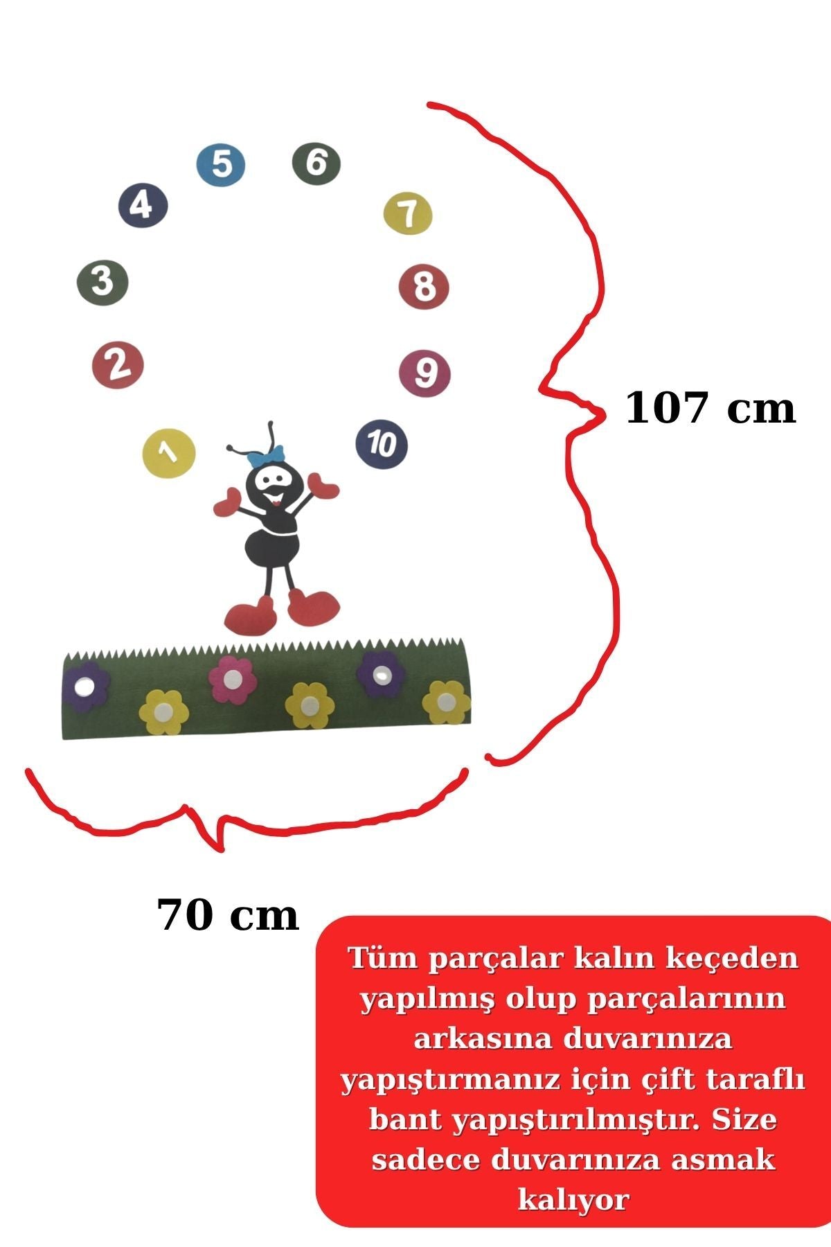 Sayılar Panosu Okul Öncesi Keçe